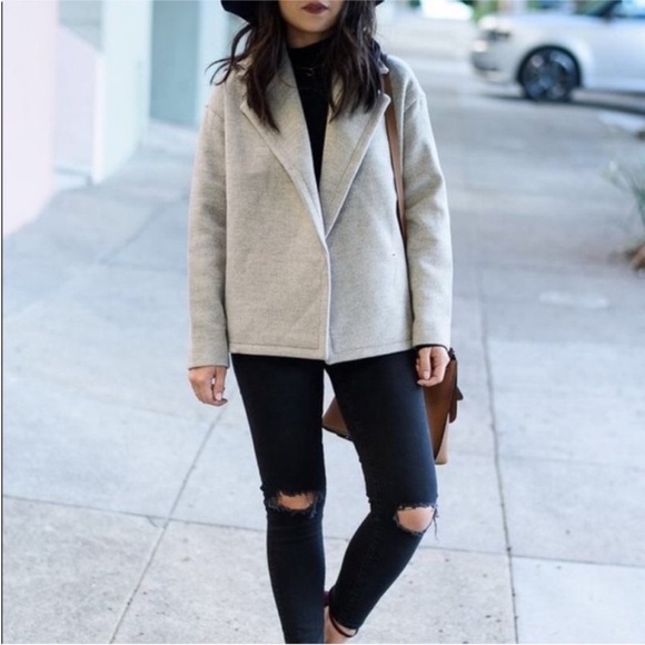 Madewell Short Swing Wool Jacket Stone Gray F3992 XS - Picture 4 of 12